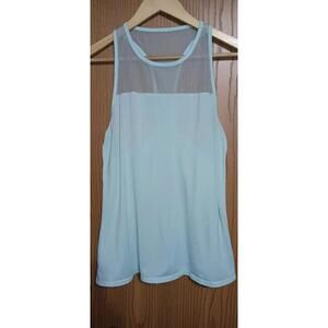 Athleta Razorback Sleeveless Tank Top Womens Size Small Blue Mesh Sporty Workout